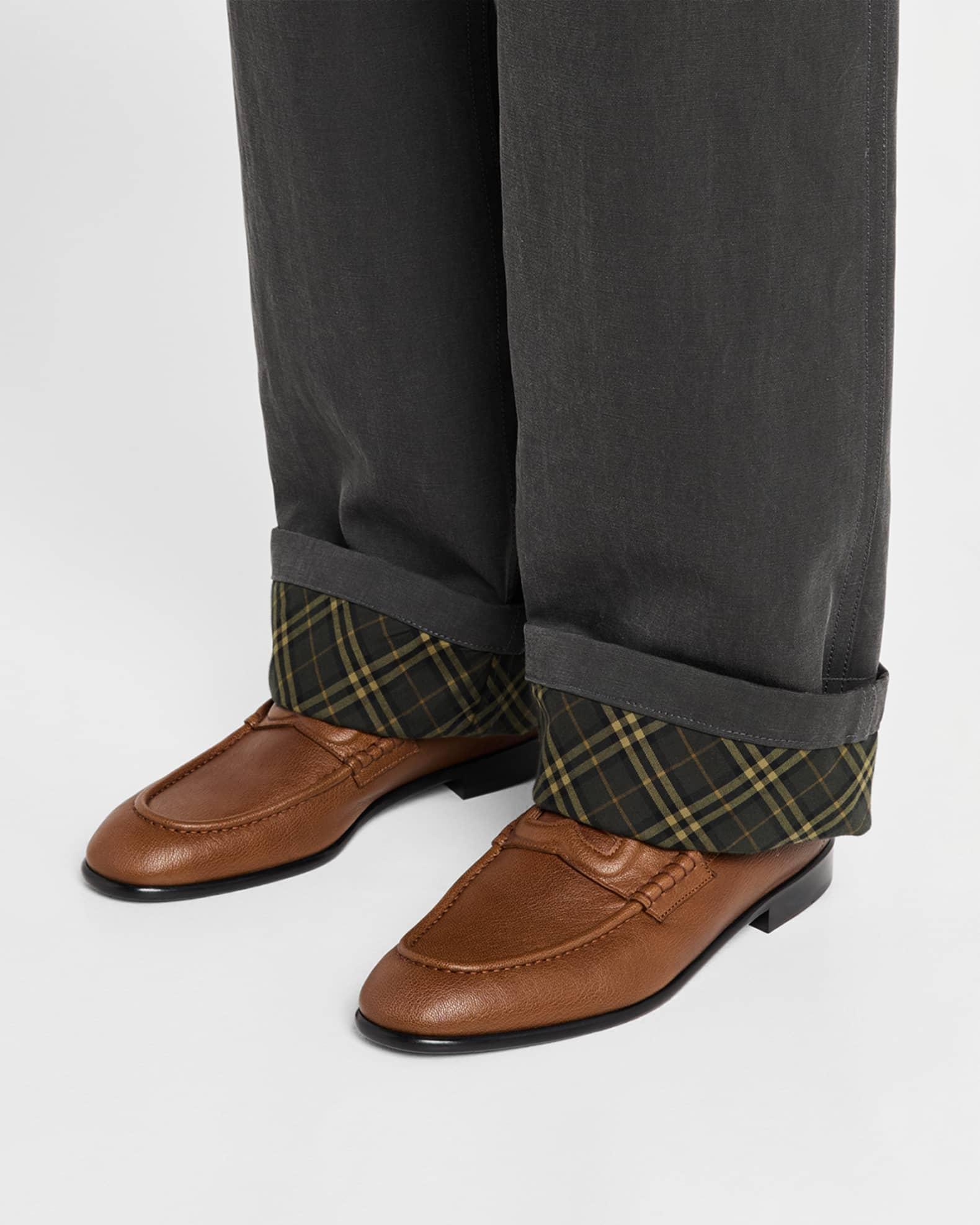 Men's Hyde Woven Leather Penny Loafers Product Image