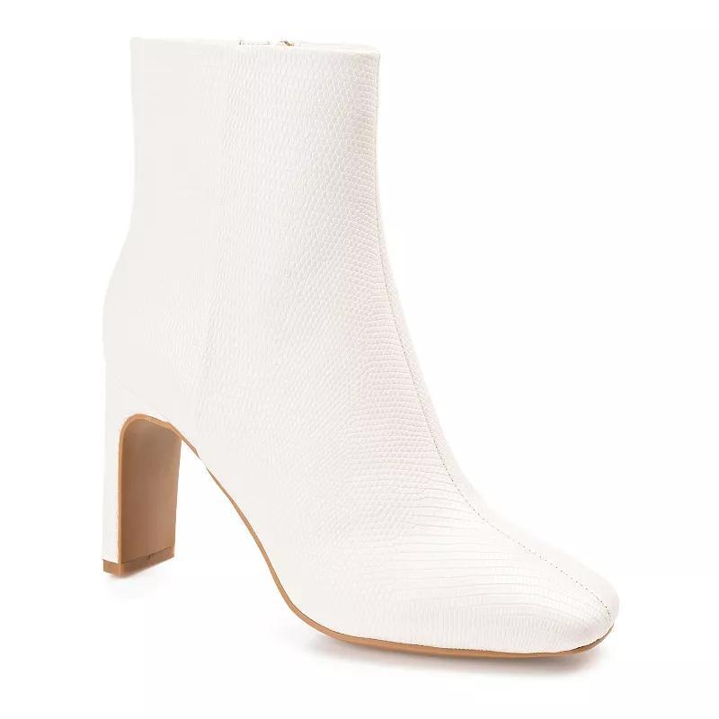 Journee Sarla Tru Comfort Foam™ Women's High Heel Ankle Boots, Size: 10, White Product Image