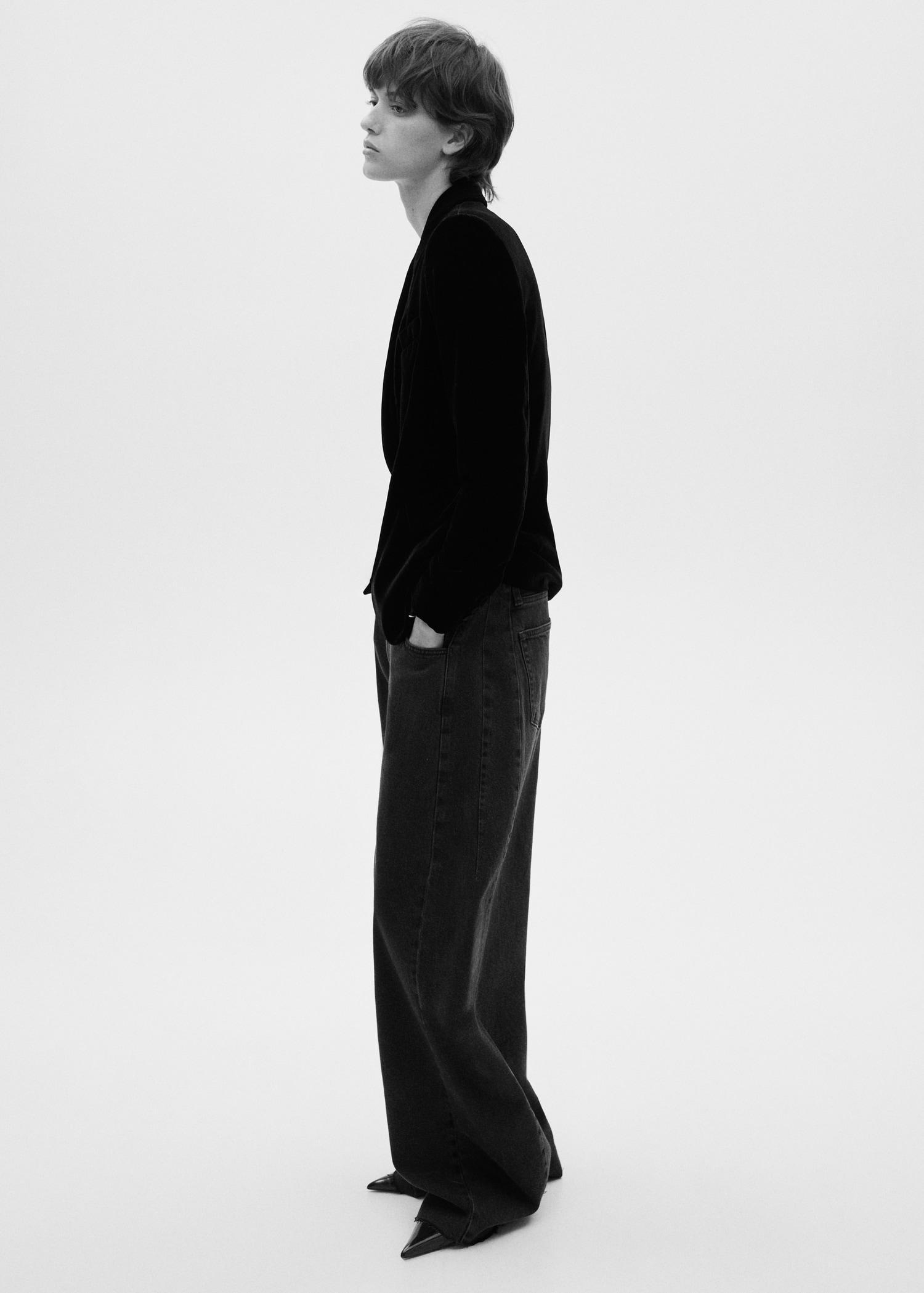Structured velvet jacket - Women | MANGO USA Product Image