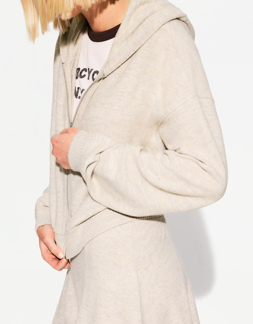 Zip-up hooded jacket Product Image
