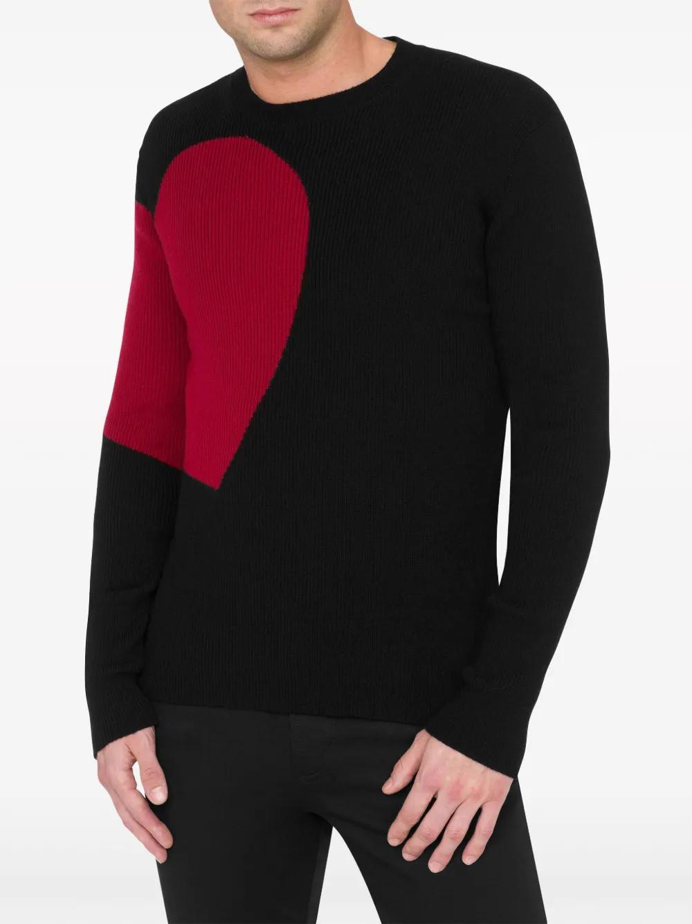 heart-intarsia virgin-wool jumper Product Image