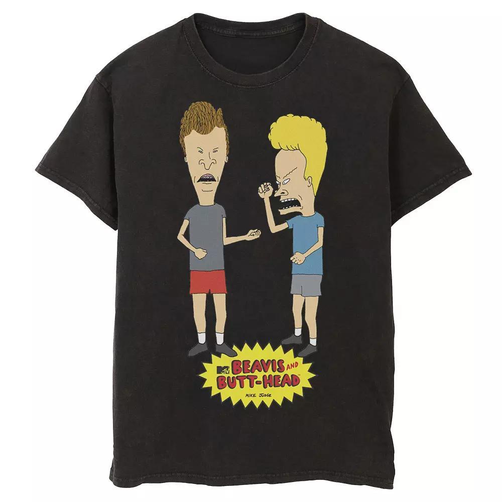 Men's Beavis And Butthead Breaking The Law Portrait Logo Tee, Size: Medium, Black Product Image