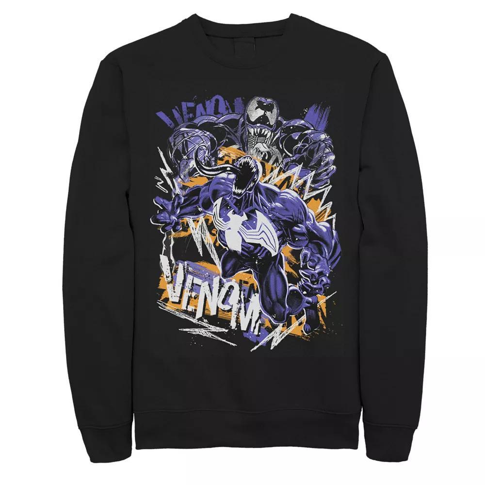 Men's Marvel Venom Graffiti Graphic Fleece Pullover, Size: Medium, Black Product Image