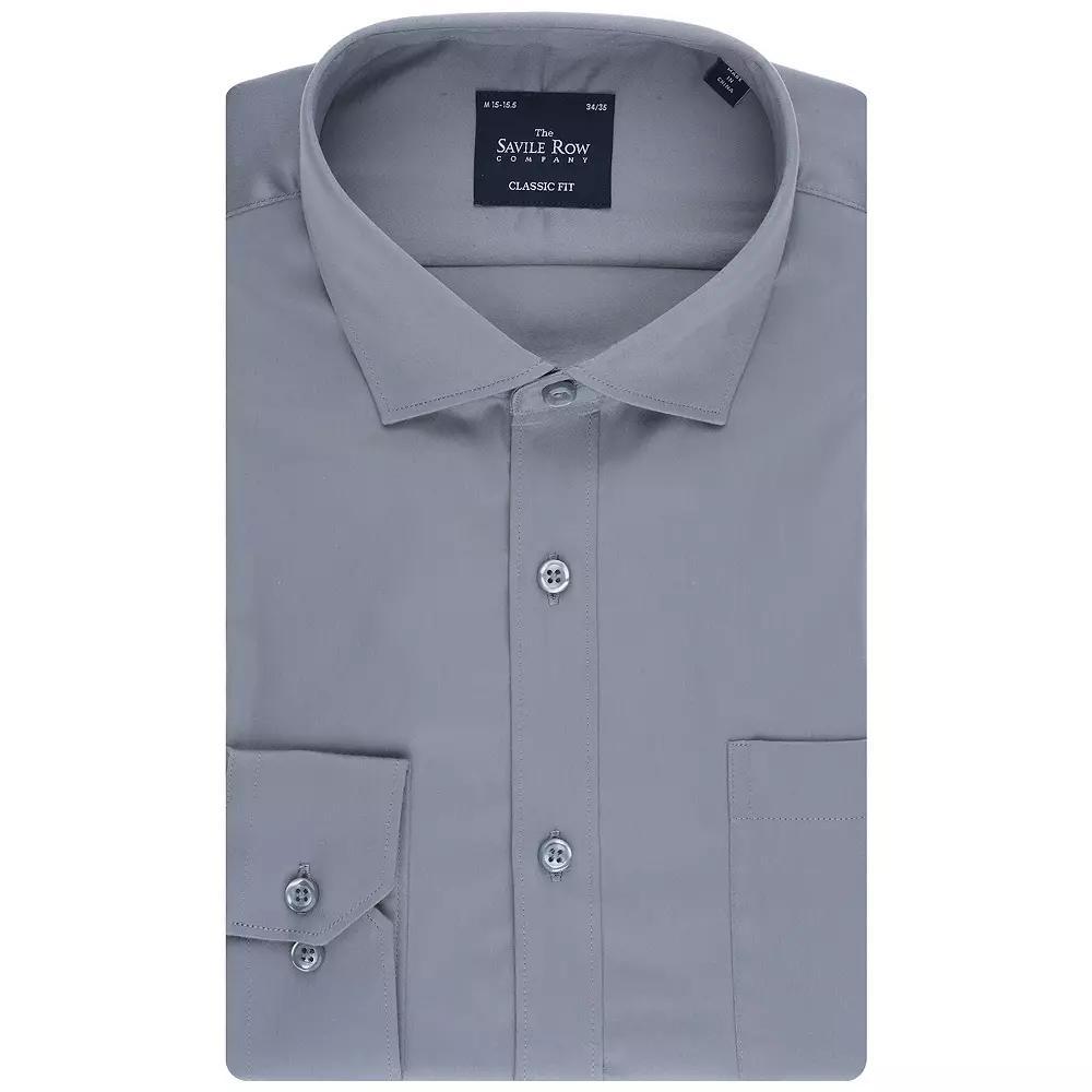 Men's Savile Row Classic Fit Sateen Dress Shirt, Size: XL-34/35, Light Gray Product Image