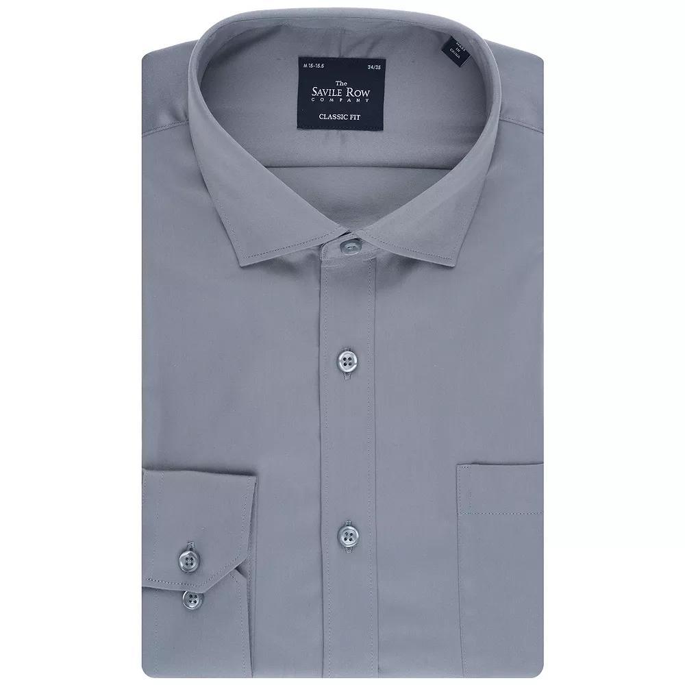 Men's Savile Row Classic Fit Sateen Dress Shirt, Size: XL-34/35, Light Gray Product Image