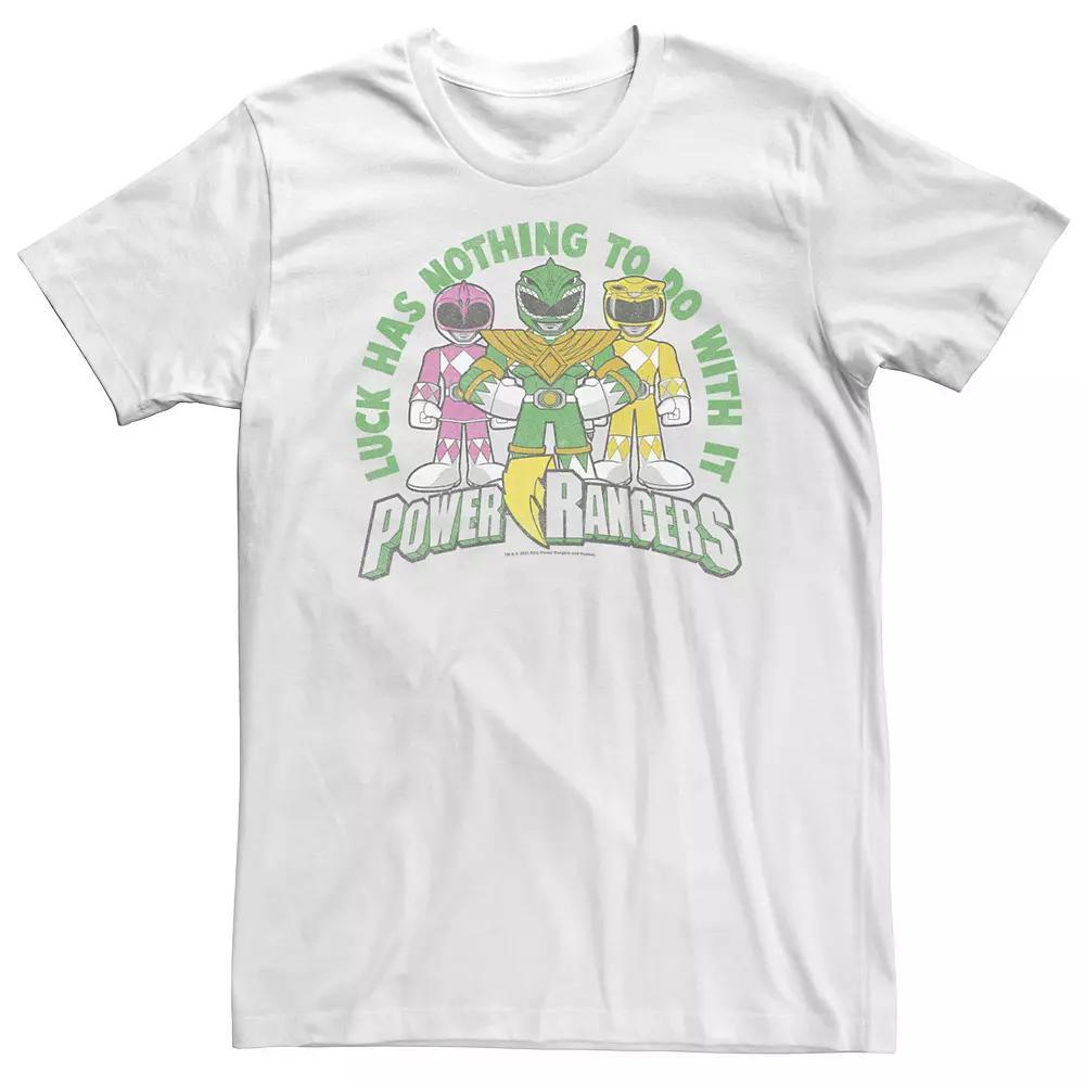 Big & Tall Power Rangers Luck Has Nothing To Do With It Group Shot Tee, Men's, Size: 5XL, White Product Image
