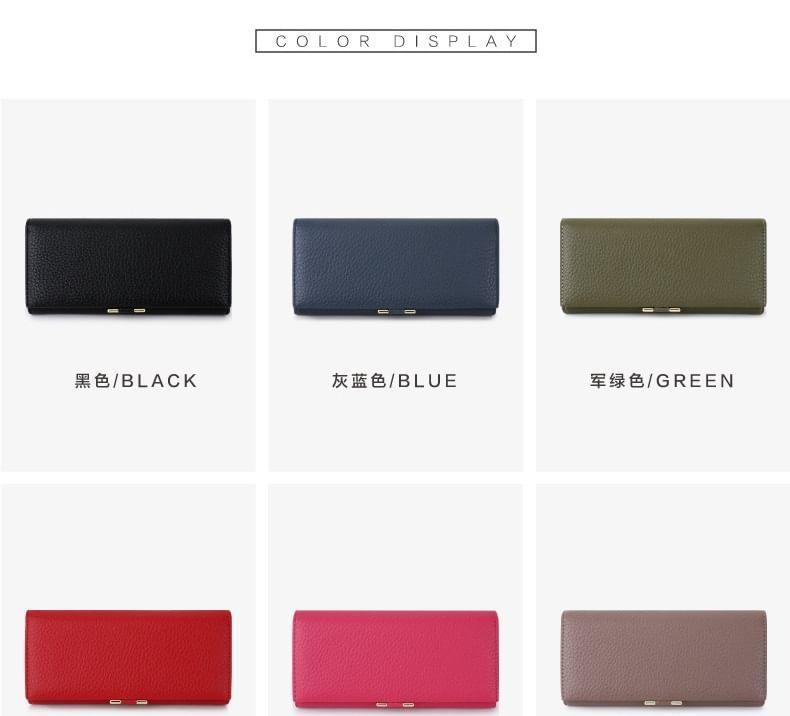 Plain Faux Leather Long Wallet Product Image