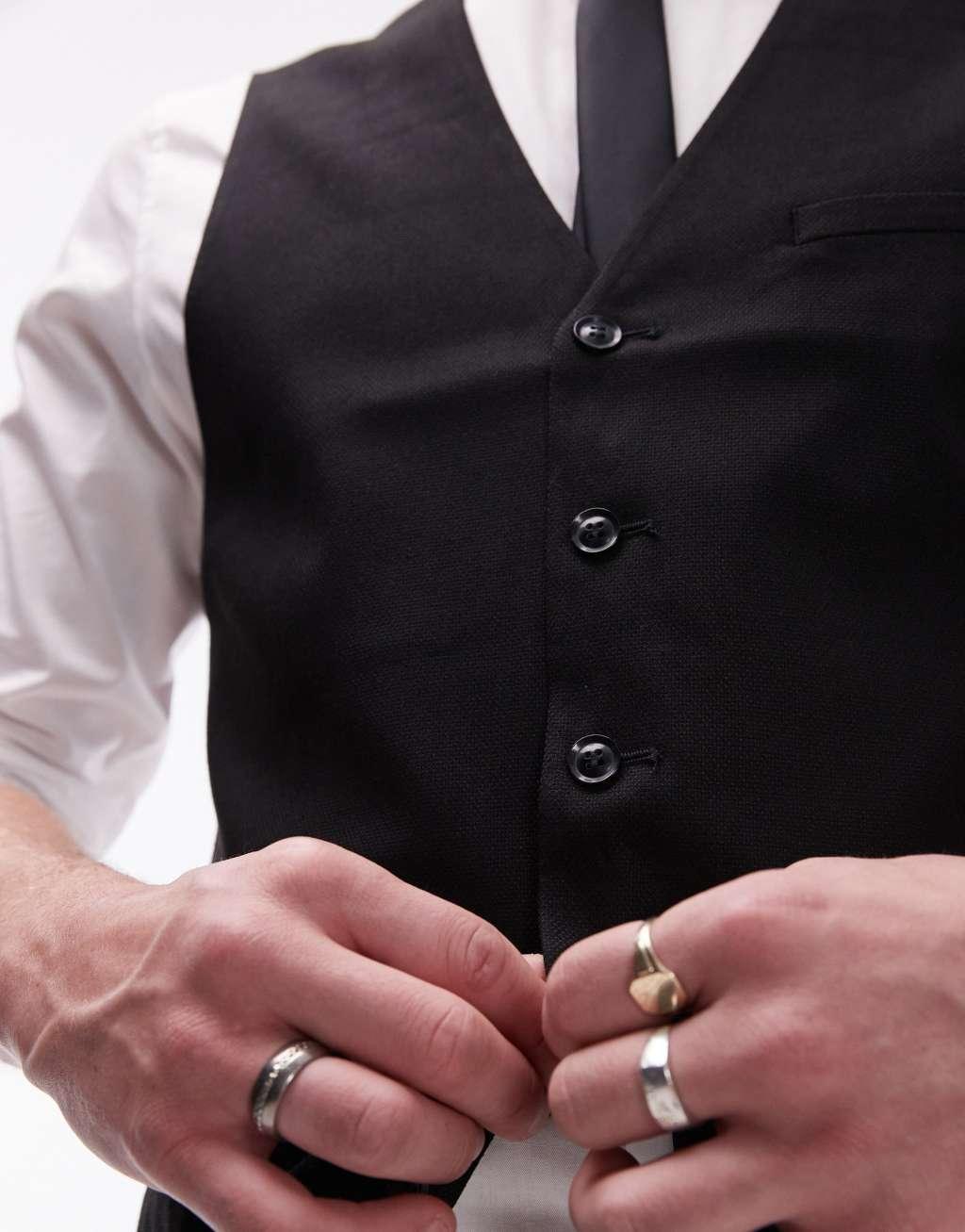 Topman textured suit vest Product Image