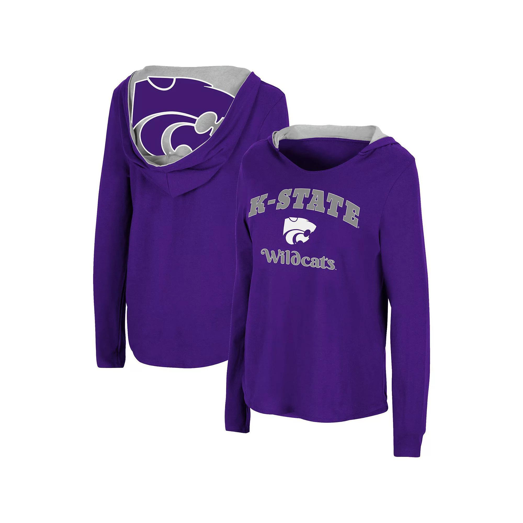 Women's Colosseum Purple Kansas State Wildcats Catalina Hoodie Long Sleeve T-Shirt, Size: Medium Product Image
