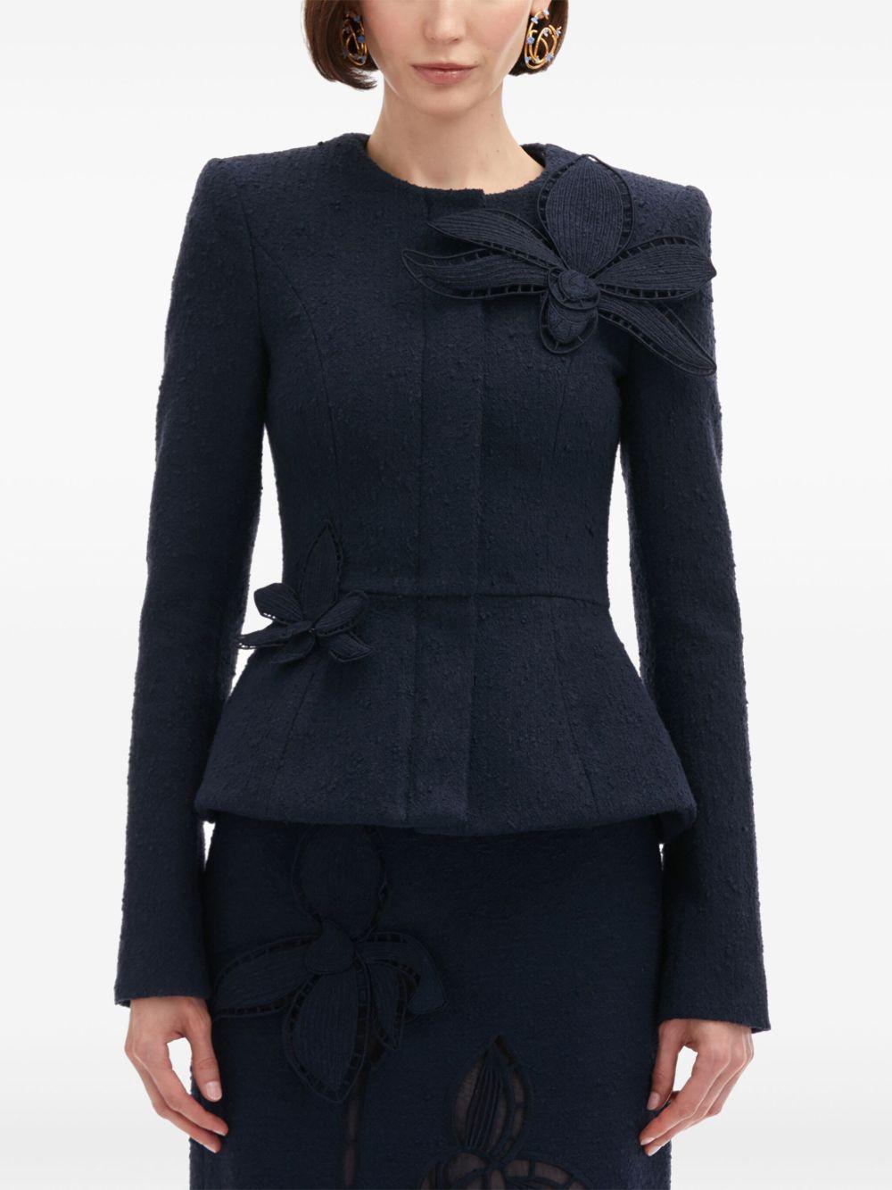 Orchid embroidered tweed jacket Product Image