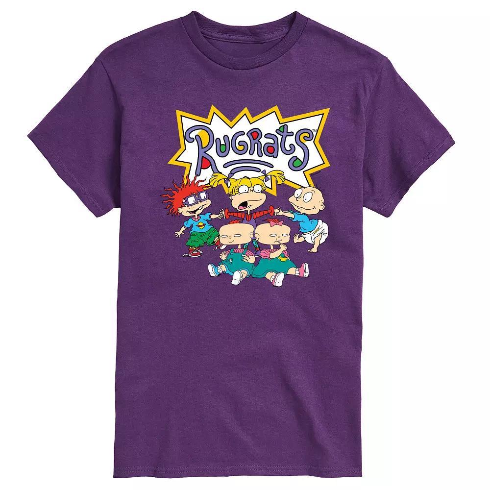 Mens Rugrats Group Shot Graphic Tee Grey Green Product Image