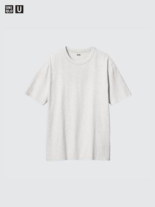Mens Crew Neck T-Shirt Light Gray Small UNIQLO US Product Image