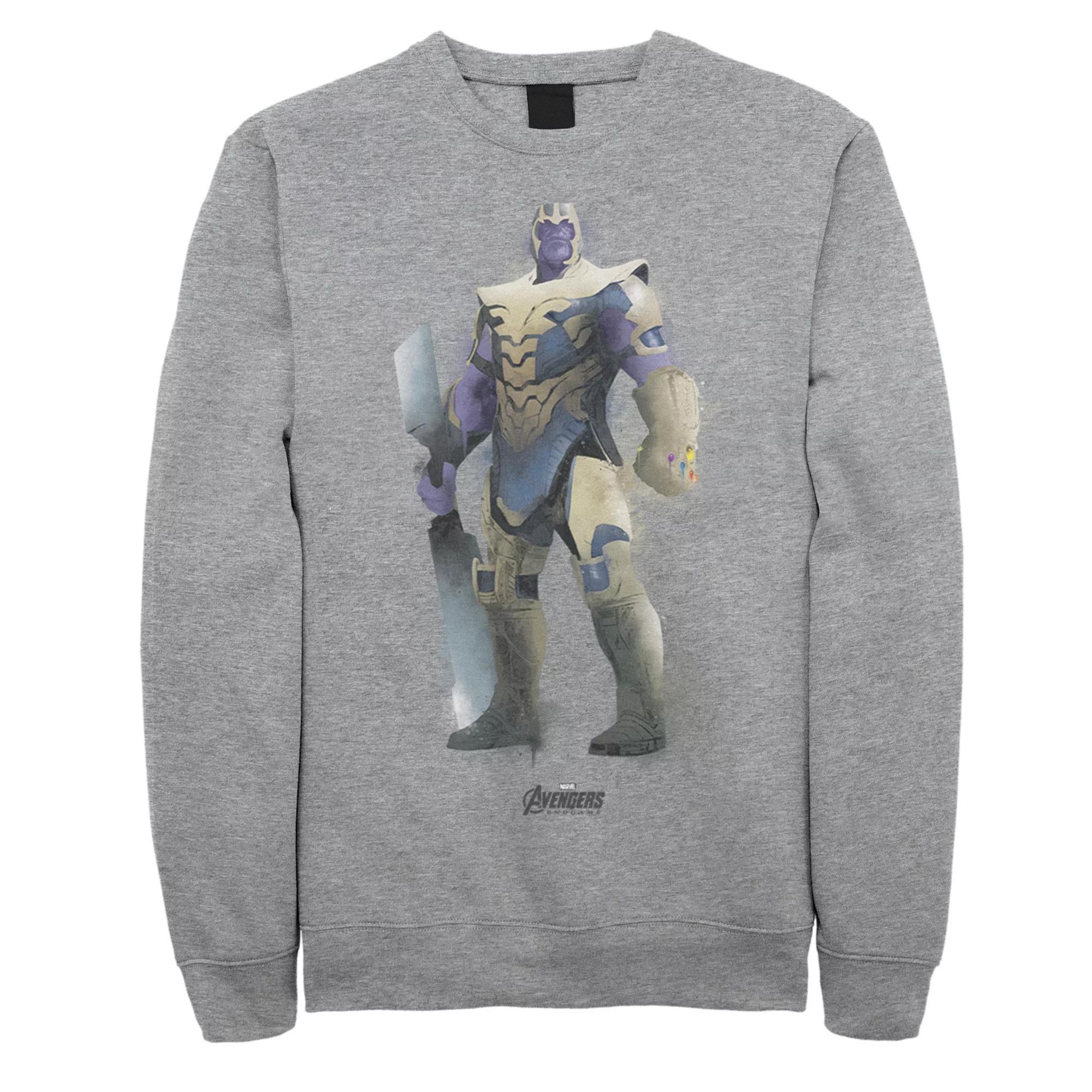 Men's Marvel Avengers Endgame Thanos Paint Fleece Top, Size: Medium, Athletic Grey Product Image
