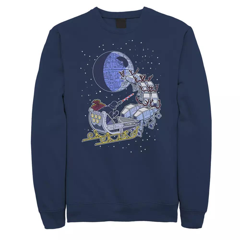 Men's Star Wars Darth Vader In A Sleigh Portrait Sweatshirt, Size: XXL, Blue Product Image