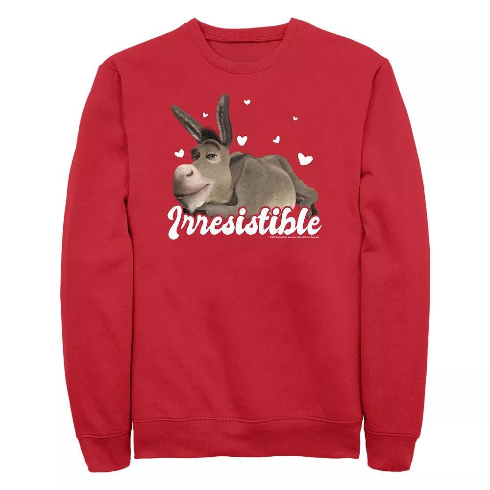 Men's Shrek Irresistible Donkey Graphic Fleece, Size: Large, Red Product Image