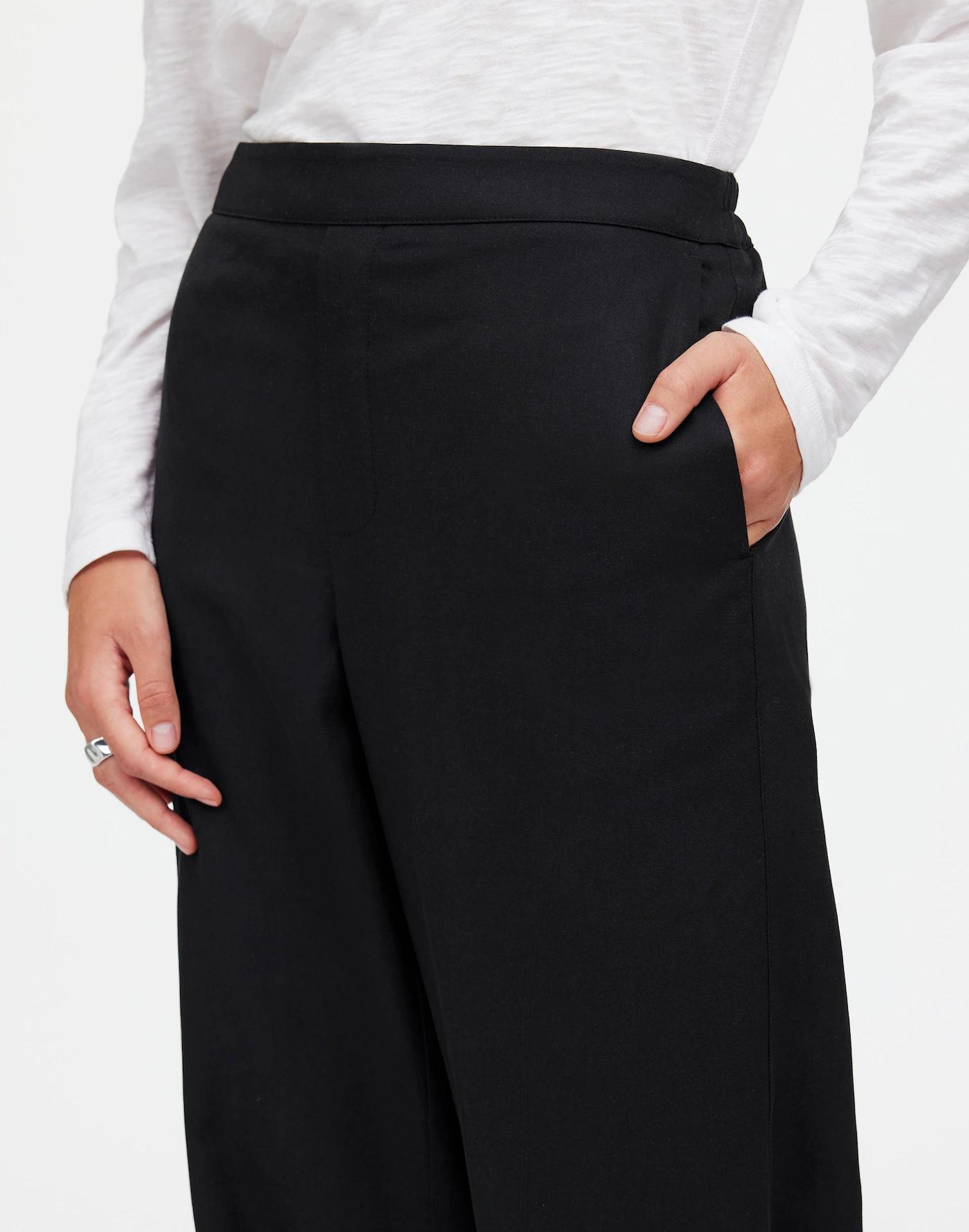 Pull-On Straight Pants in Drapey Twill Product Image