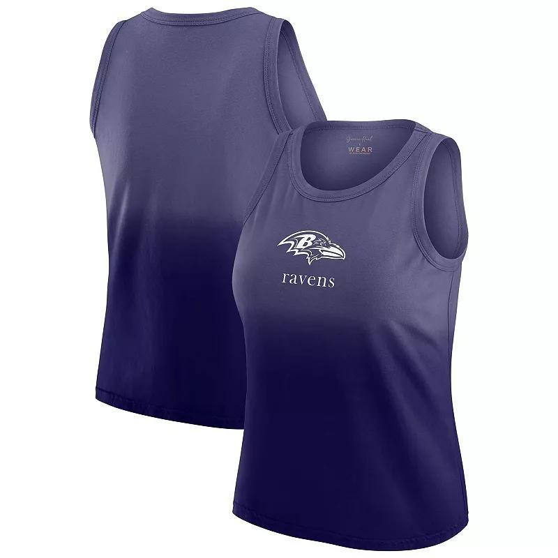 Women's WEAR by Erin Andrews x Gracie Hunt Black Carolina Panthers Ombre Tank Top, Size: 2XL Product Image