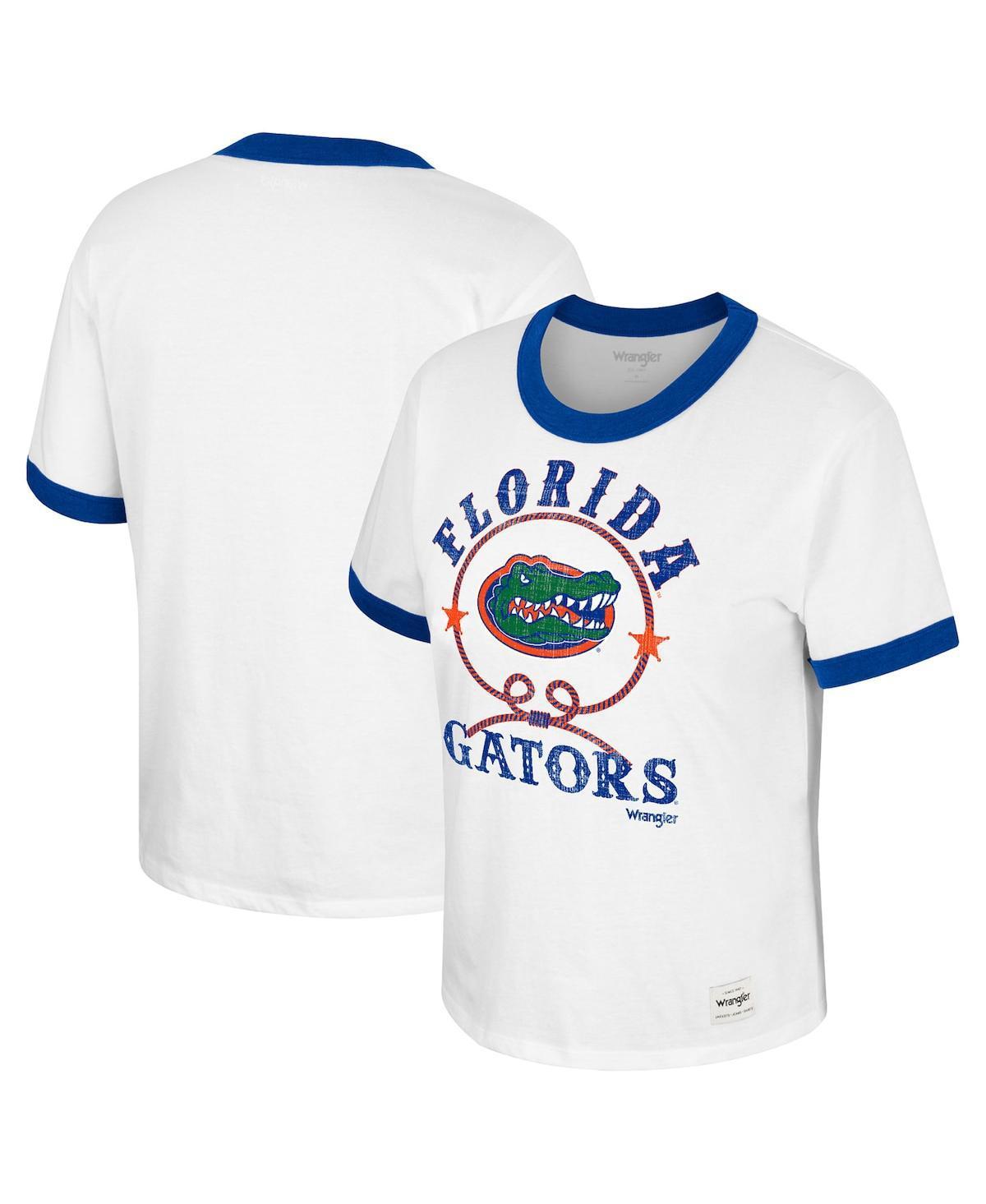 Women's Colosseum x Wrangler White Florida Gators Freehand Ringer T-Shirt, Size: Large Product Image