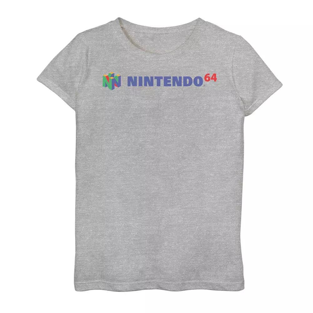 Mens Nintendo Logo Pullover Hoodie Athletic Grey Product Image