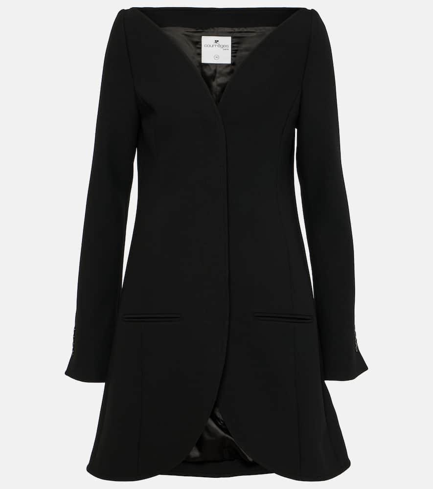 COURRÈGES Ellipse Heritage Crepe Coat In Black Product Image