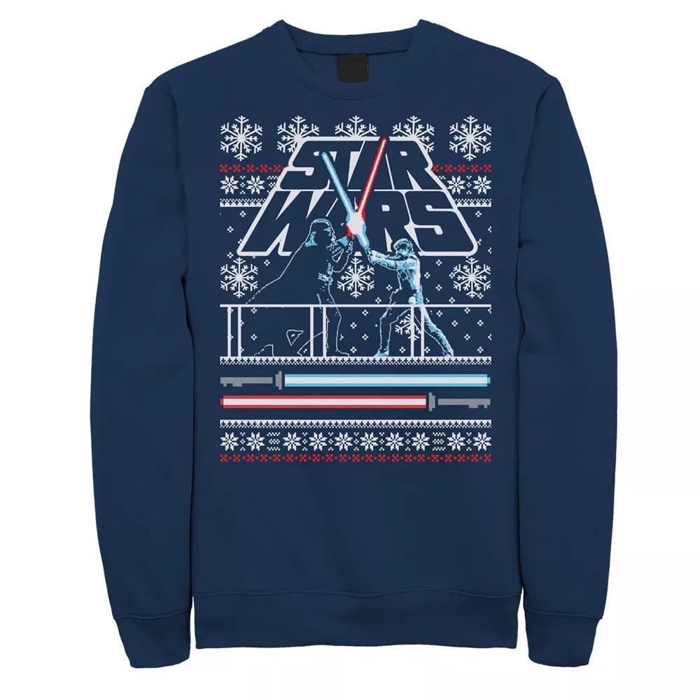 Men's Star Wars Luke Vader Face Off Ugly Christmas Sweater Sweatshirt, Size: XL, Black Product Image