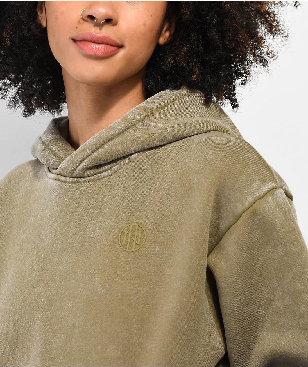 Ninth Hall Fundamentals Olive Wash Relaxed Hoodie Product Image