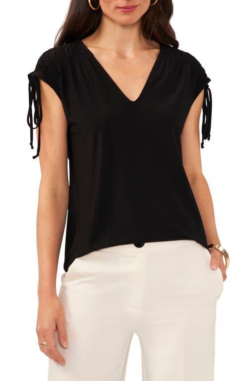 Vince Camuto Slvlss V Neck With Shirring At Shoulders (Rich ) Women's Clothing Product Image