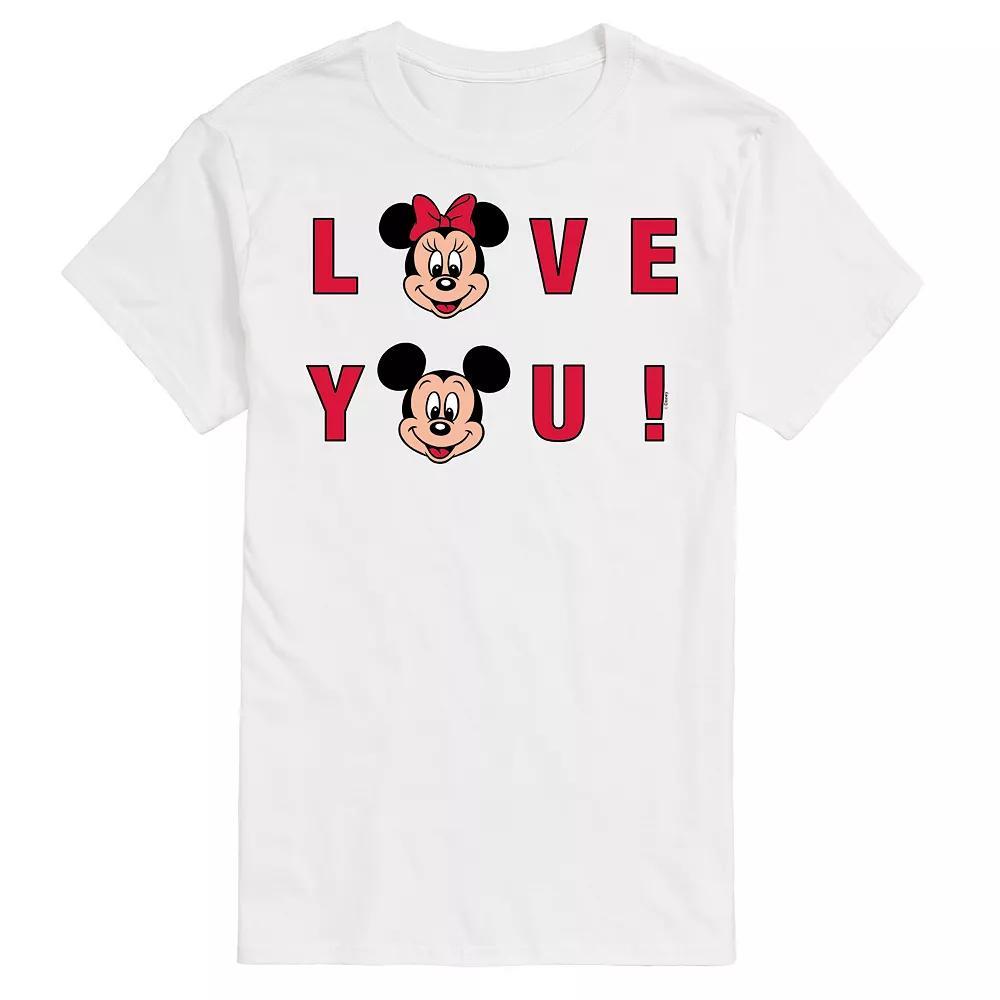 Disneys Mickey & Minnie Mouse Big & Tall Love You Graphic Tee, Mens Product Image
