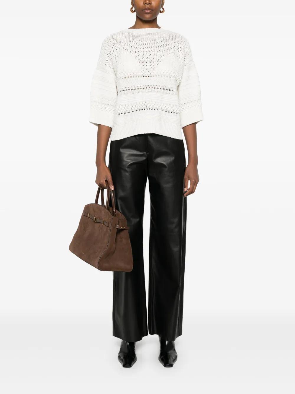 FABIANA FILIPPI Open-knit Sweater In White Product Image