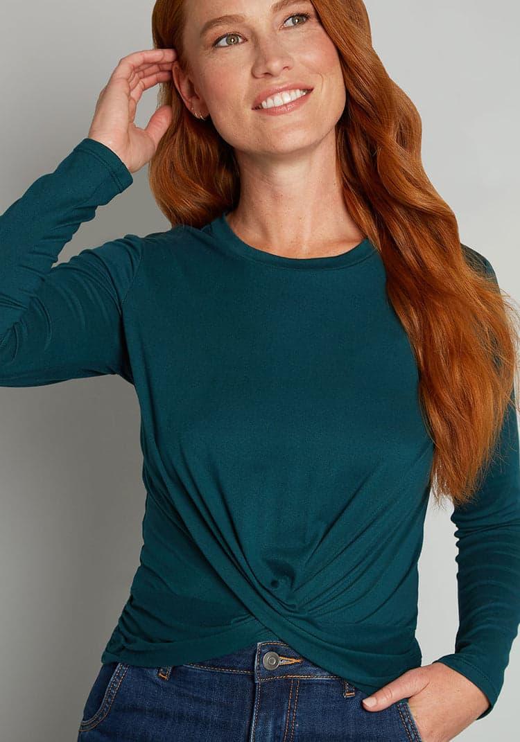 A Twist Of Fun Long Sleeve Knit Top Product Image