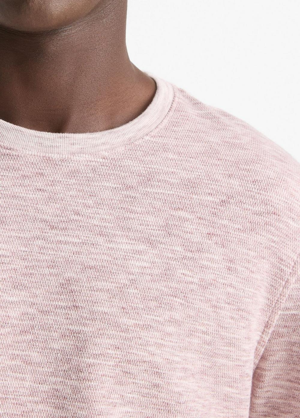 Mens Space-Dye Cotton-Blend Long-Sleeve T-Shirt, Black/off White, Size XL Vince Product Image