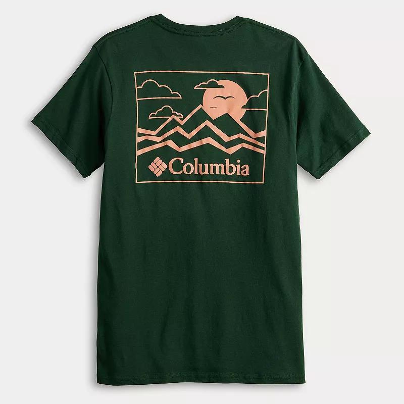 Men's Columbia Short Sleeve Back Graphic Tee, Size: Small, Dark Green Product Image
