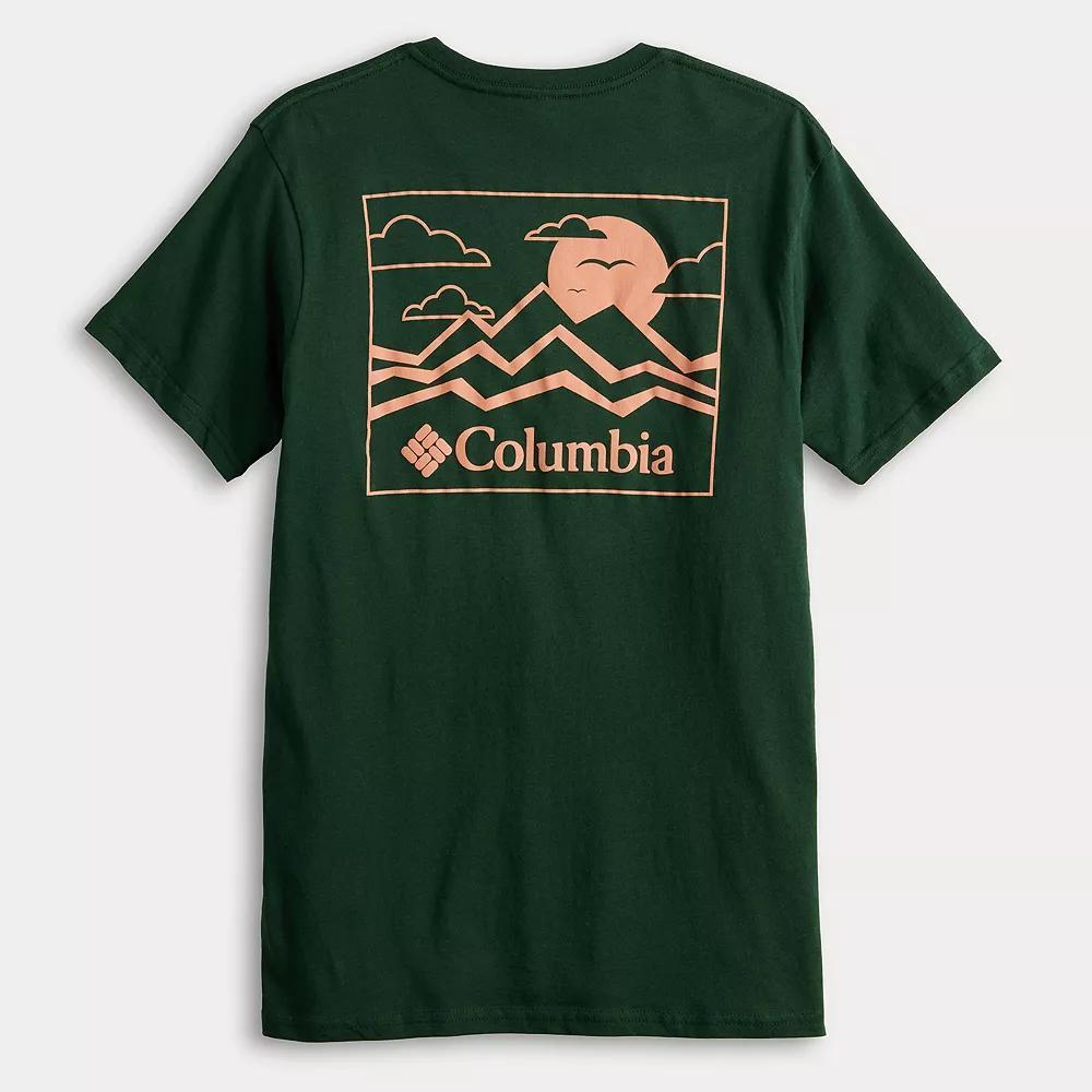 Men's Columbia Short Sleeve Back Graphic Tee, Size: Small, Dark Green Product Image