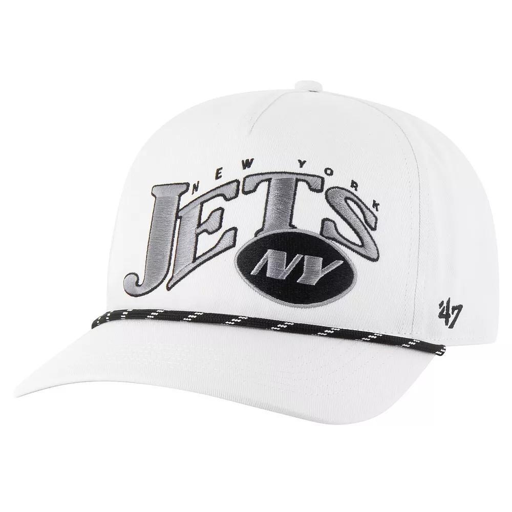 Men's '47 White New York Jets Wave Speckle Hitch Rope Adjustable Hat Product Image