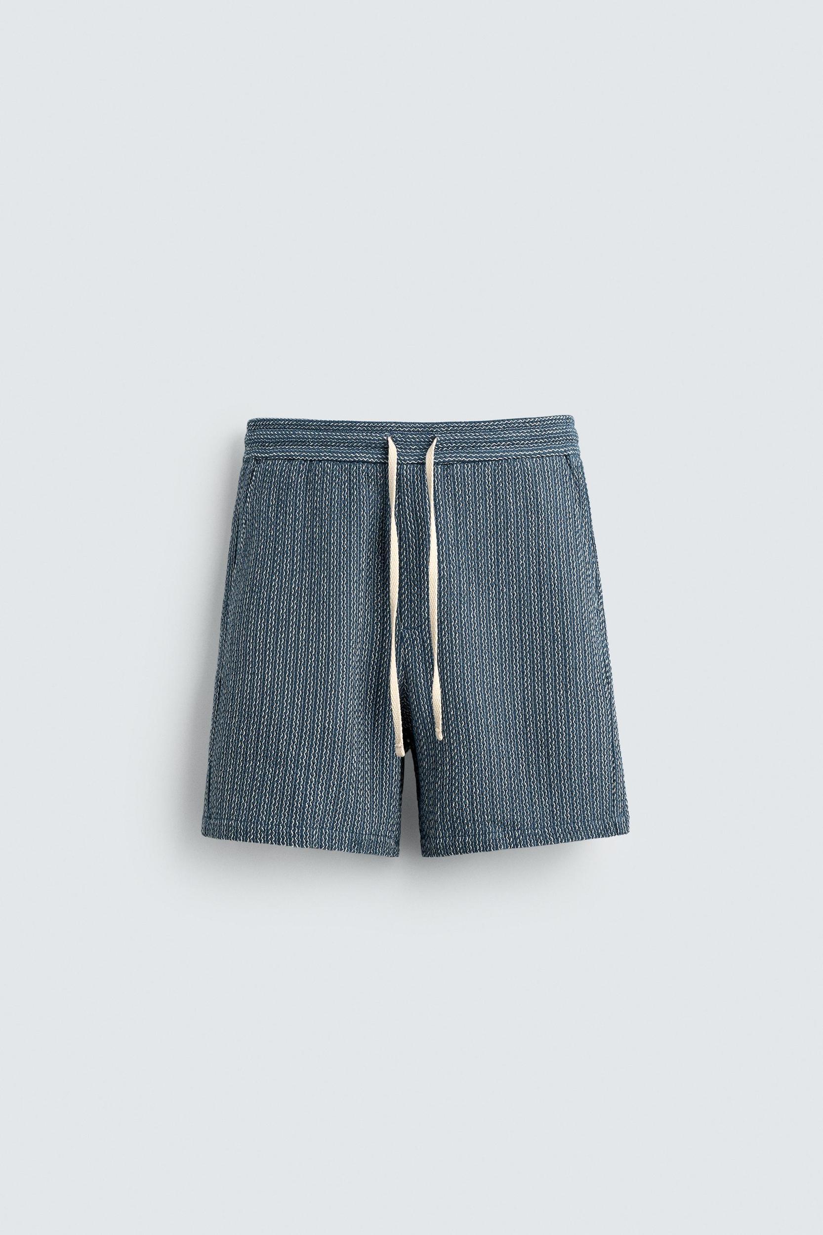 JACQUARD TEXTURED BERMUDA SHORTS Product Image