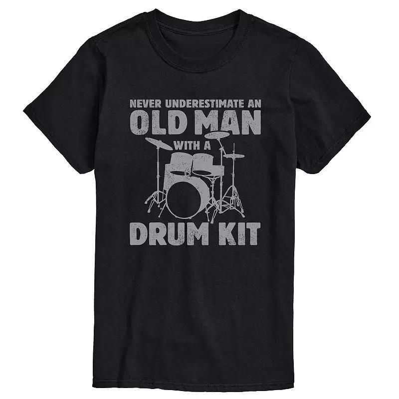 Mens Never Underestimate an Old Man with a Drum Kit Tee Product Image