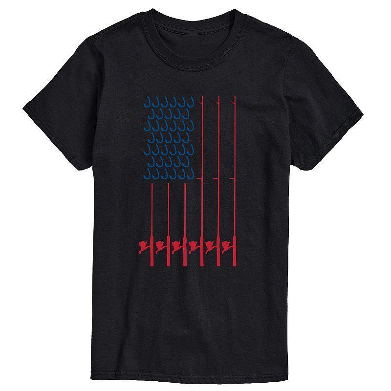 Men's Fishing Pole Flag Tee, Size: Small, Gray Product Image