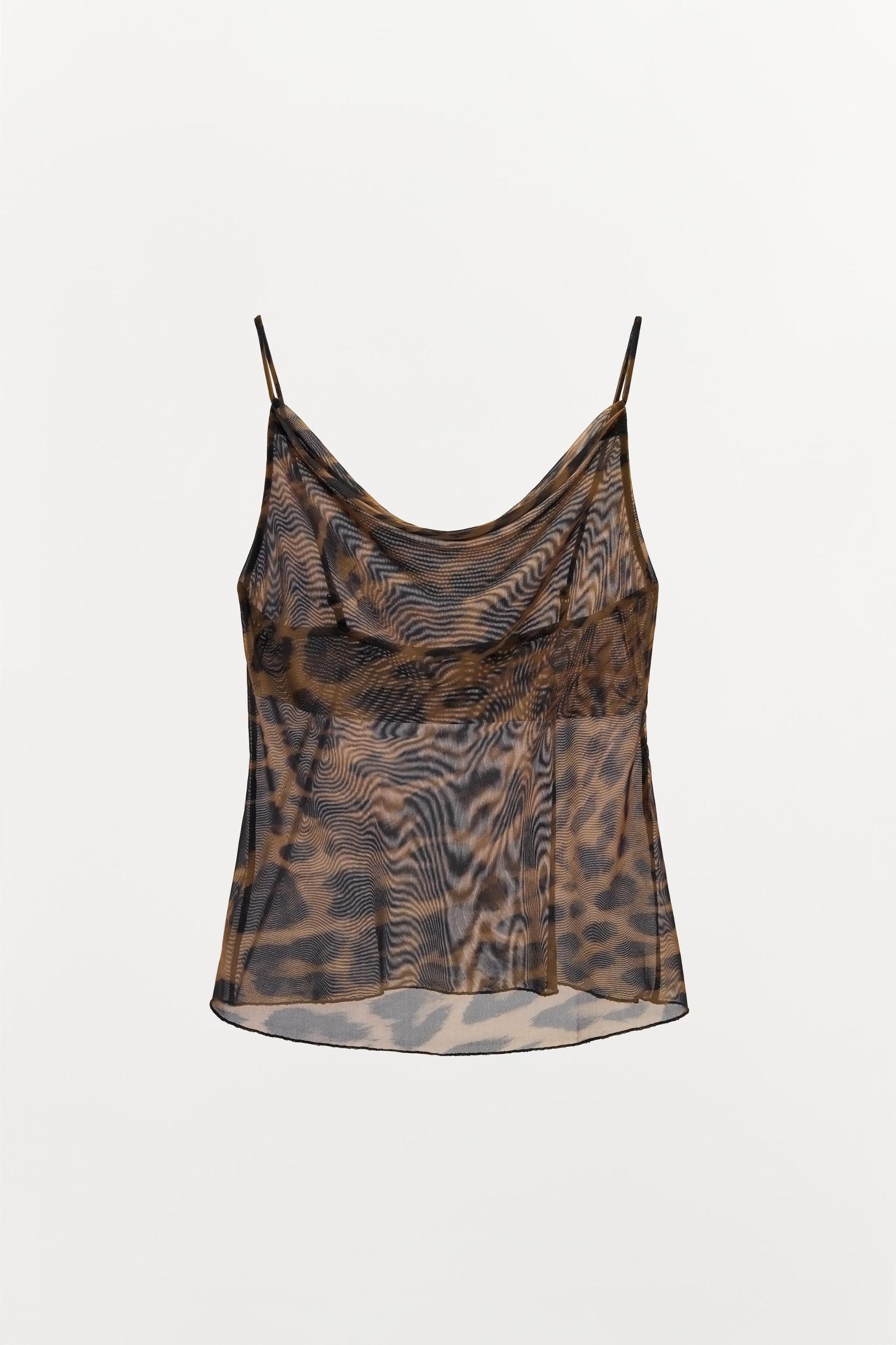ANIMAL PRINT LINGERIE-STYLE TOP Product Image