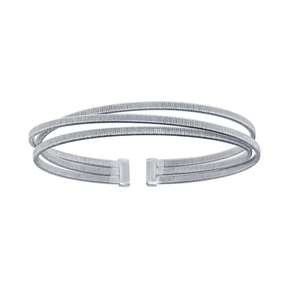 Sterling Silver Wire Cuff Bracelet, Women's, Size: 7.5" Product Image