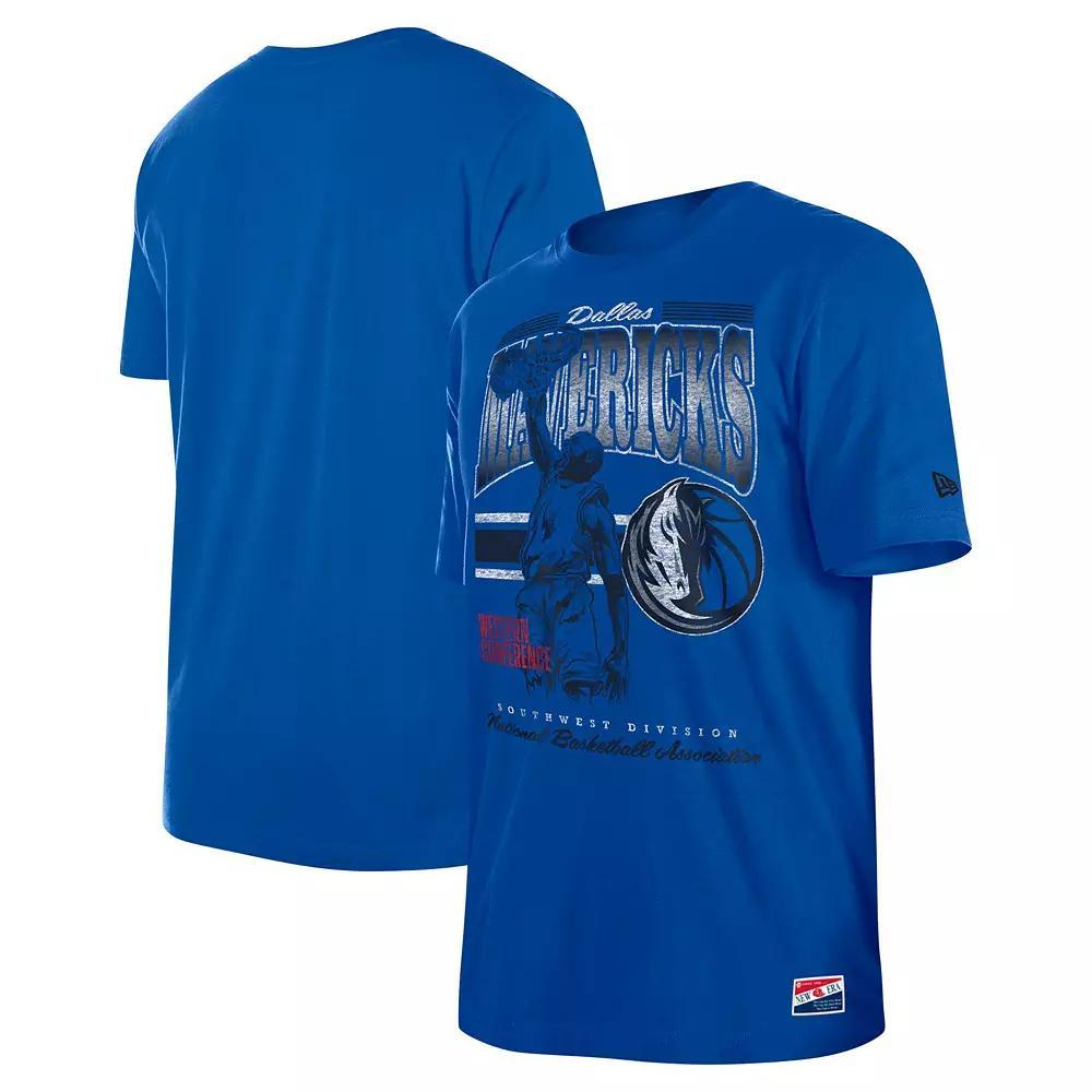 Men's New Era Blue Dallas Mavericks Enzyme Wash Oversized T-Shirt, Size: Small Product Image
