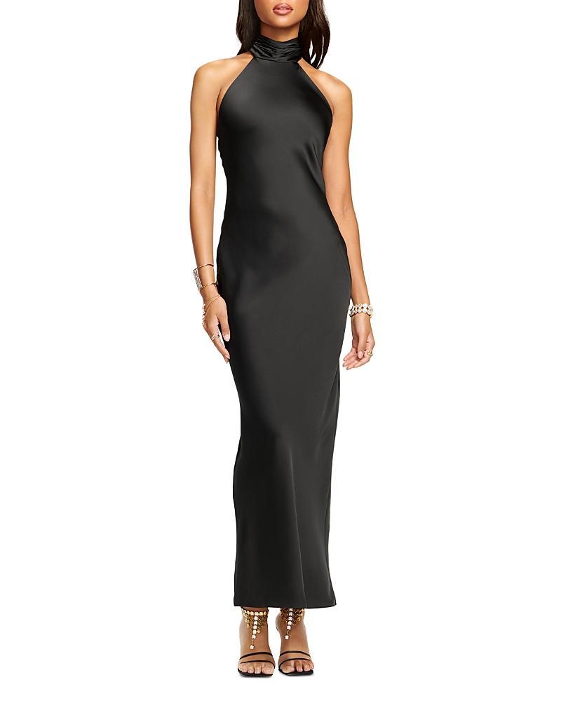 Ramy Brook Tatiana Satin Halter Gown Product Image