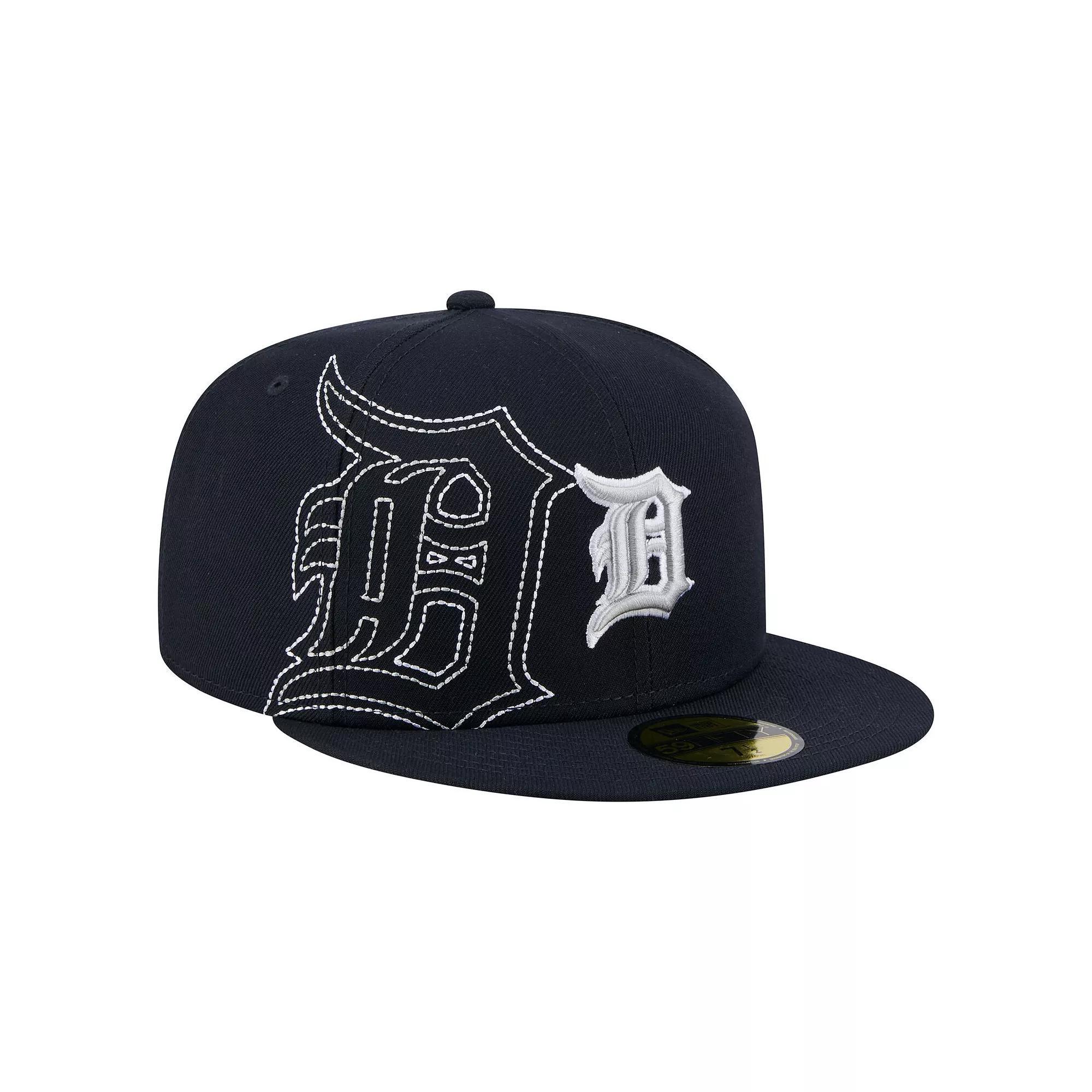 Mens New Era Detroit Tigers Yarn Stitch 59FIFTY Fitted Hat Blue Product Image