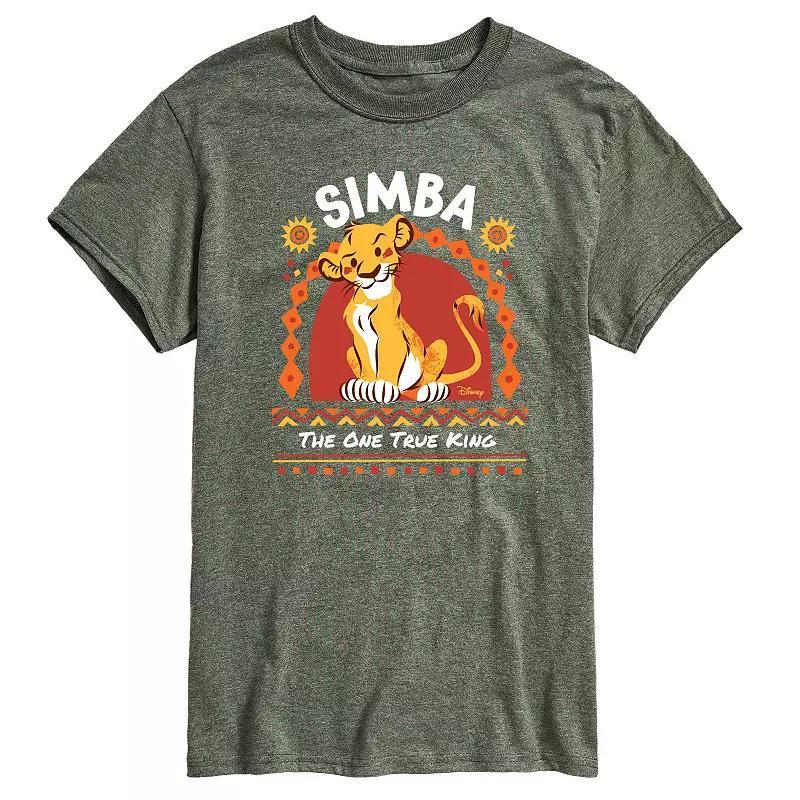 Disneys The Lion King Simba Mens One True King Graphic Tee Blue Product Image