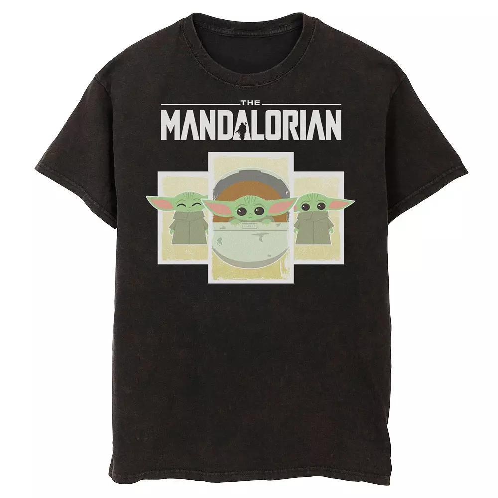 Men's Star Wars The Mandalorian The Child Cartoon Panels Tee, Size: 3XL, Black Product Image