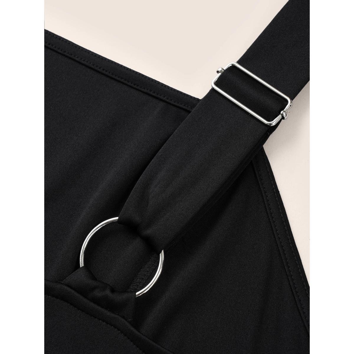 Plus Size Black Solid Adjustable Straps Pocket Cami Jumpsuit Women Workwear Essentials Sleeveless Non Work Loose Jumpsuits BloomChic 28/5X Product Image