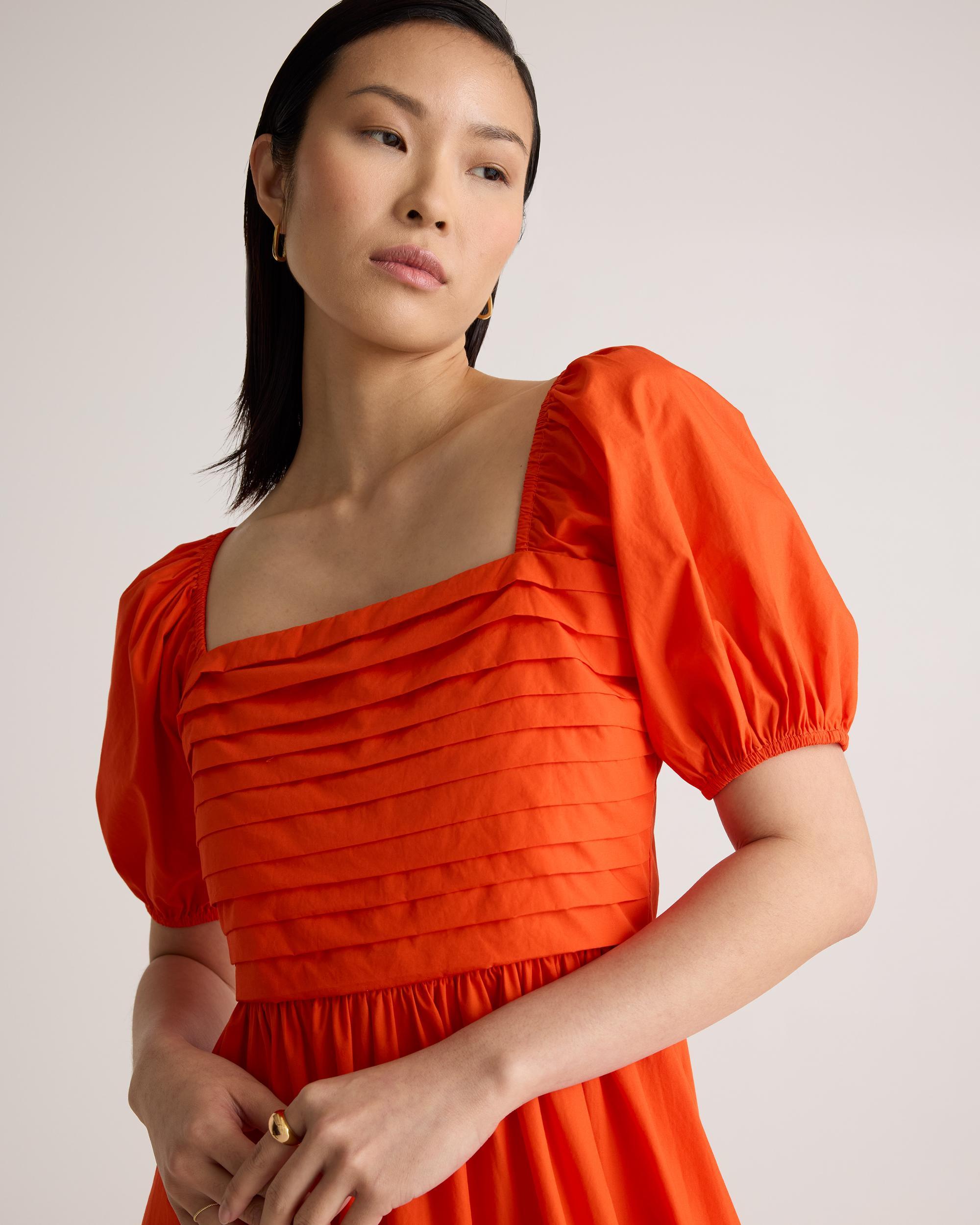 Quince | Women's Ruched Midi Dress Organic Cotton Product Image