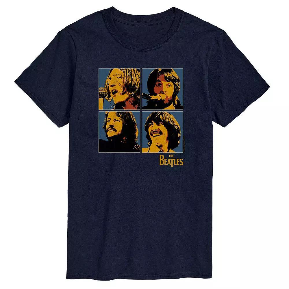 Big & Tall The Beatles Group Blocks Tee, Mens Blue Product Image