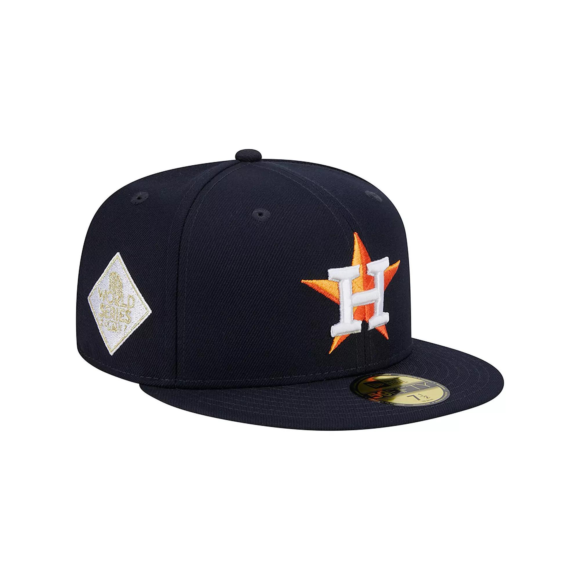 Men's New Era Navy Houston Astros  2017 World Series Team Color 59FIFTY Fitted Hat, Size: 7 5/8, Blue Product Image