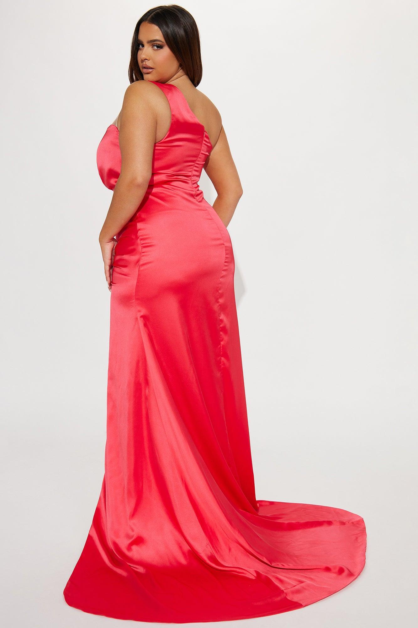 Love Adventurous Satin Maxi Dress - Coral Product Image