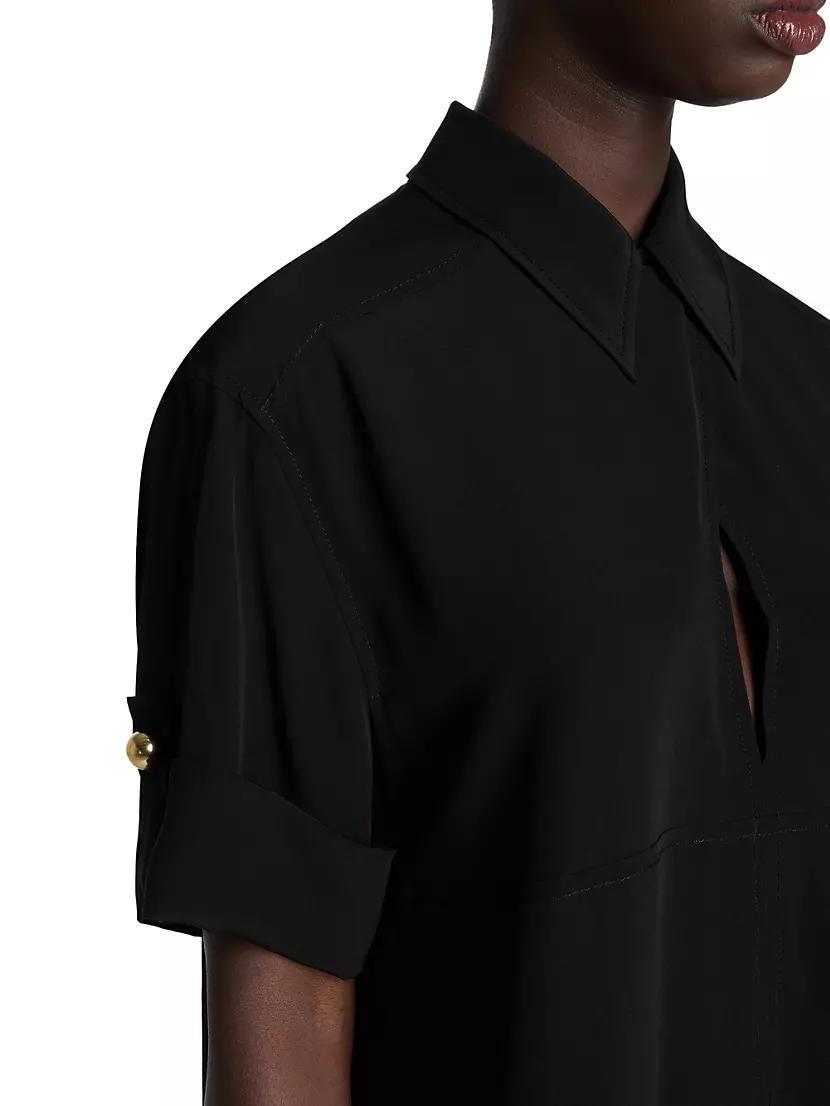 Crepe Silk Polo Dress Product Image